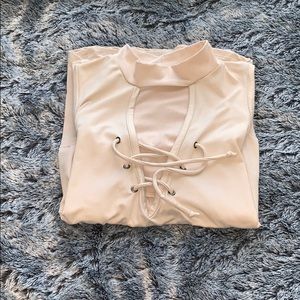 Unique Cream Cold Shoulder Top